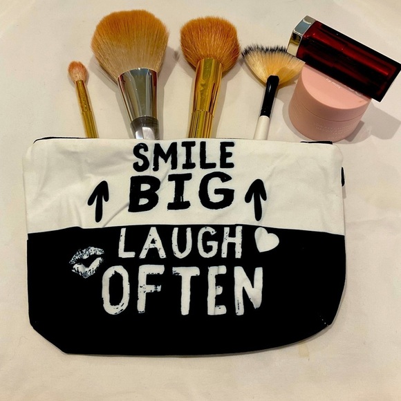 Black & White Polyester Cosmetic Bag / Make - Up Case - Picture 1 of 6